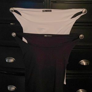 Zara Black and white set of tank tops with lining.